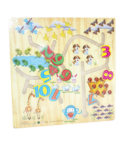 JGO. DIDAC.  LABERINTO CONJUN.  NUMR-ANIM. MADERA