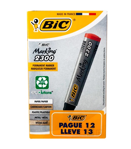 MARCADOR BIC PERMANENTE 2300 ROJO P.C MARCADOR BIC PERMANENTE 2300 ROJO P.C.
