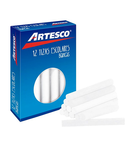 TIZAS ARTESCO ESCOLARES X 12 BLANCA (12)