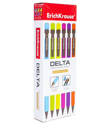 PORTAMINAS DELTA  E.K.  0.5 COLORES-BORRADOR (12)