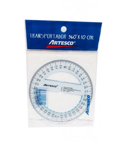 GRADUADOR ARTESCO DE 360° 10 CM 1 GRADUADOR ARTESCO DE 360° 10 CM