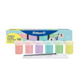 TEMPERA PELIKAN X 6  PASTEL +PALETA + PINCEL  (40)