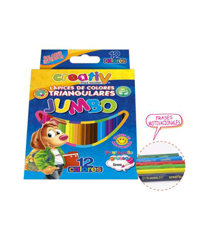 PINTURA CREATIV  X 12 C. JUMBO  LARGA (12-144)