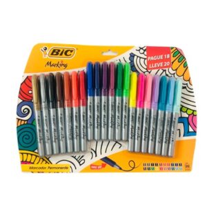 MARCADOR BIC PERM. P/F GRIP BLIST/paga 18 lleva 20