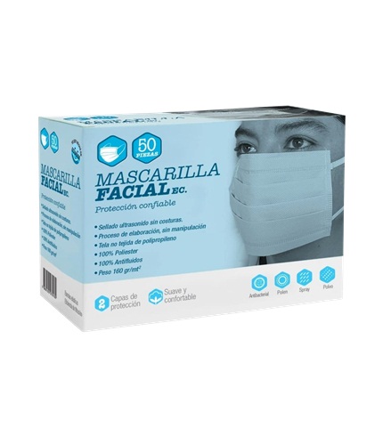 MASCARILLAS FACIAL ec MASCARILLAS FACIAL ec. CAJA X 50 UNIDADES (3)