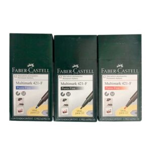 MARCADOR F/CASTEL PARA CD NEGRO 421-F 0.8mm (12)