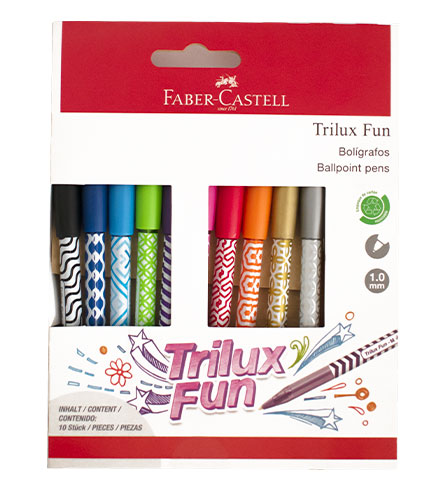 07845 BOLIGRAFO FABER CASTELL TRILUX FUN X 10 COL (12) - Image 1